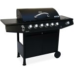 Alice's garden - barbecue gaz - treville - barbecue 7 br�leurs dont 1 feu lat�ral noir. avec thermom�tre ...