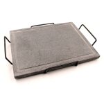 Barbecue en pierre ollaire naturelle koem 30x40 cm avec cadre et poigne'es pour barbecue a' lave