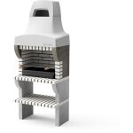 Movelar - barbecue pr�fabriqu� � bois et charbon de bois en b�ton r�fractaire mod�le bailen plus (gris ...