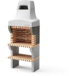 Movelar - barbecue prfabriqu  bois et charbon de bois en bton rfractaire modle bailen plus (gris, ...