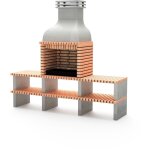Movelar - barbecue préfabriqué à bois et charbon de bois en béton réfractaire modèle altea plus (gris, ... Movelar - barbecue préfabriqué à bois et charbon de bois en béton réfractaire modèle altea plus (gris, ...