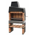 Movelar - barbecue pr�fabriqu� � bois et charbon en b�ton r�fractaire mod�le california plus xl (gris, ...