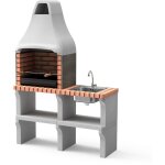 Movelar - barbecue prfabriqu  bois et charbon en bton rfractaire modle new iberia plus xl avec ...