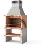 Movelar - barbecue prfabriqu  bois et charbon en bton rfractaire modle paellero calpe 105 (gris, ...
