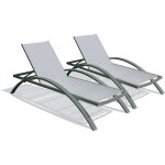 Dcb garden - barcelona - lot de 2 bains de soleil en toile plastifiéee et aluminium Dcb garden - barcelona - lot de 2 bains de soleil en toile plastifiéee et aluminium