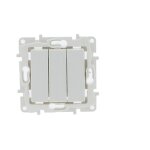 Mécanisme triple interrupteur 1 voie encastrable - blanc Mécanisme triple interrupteur 1 voie encastrable - blanc