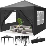 Tonnelle pliante 3x3m imperm�able ? protection uv 50 + ? 4 parois lat�rales amovibles ? montage rapide ...