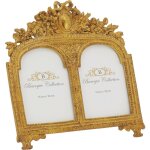 Jardindeco - cadre photo double en polyr�sine baroque