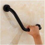 Barre d'appui 43cm poign�e de baignoires inox mural porte - serviettes 43cm noir
