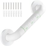 Barre d'appui de douche droite en acier inoxydable avec finition plastifie, poigne de douche murale ...