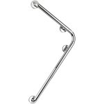 Barre d'appui douche et wc secura, poign�e de s�curit� salle de bain d'angle, aluminium, 78x55, 5x8, ...