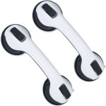 Barre d'appui avec ventouse, set de 2, douche & baignoire, 70 kg, personnes âgées & handicapées, blanc ... Barre d'appui avec ventouse, set de 2, douche & baignoire, 70 kg, personnes âgées & handicapées, blanc ...
