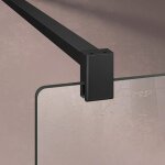 Barre de renfort recoupable pour porte et paroi de douche en alu noir mat 90cm - grand verre
