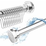Karat - barre de rideau de douche rglable, finition chrome, avec anneaux inclus, 105 - 180 cm