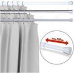 Barre de rideau de douche tlescopique 110 cm  200 cm en aluminium blanc