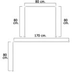 Barre pour rideau de douche universelle aluminium blanc 80 x 170 cm. Barre pour rideau de douche universelle aluminium blanc 80 x 170 cm.