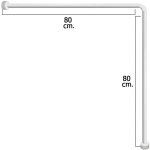 Barre pour rideau de douche universelle aluminium blanc 80x80 cm. Barre pour rideau de douche universelle aluminium blanc 80x80 cm.