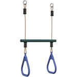 Barre de trap�ze et anneaux de gymnastique d'enfants acier vidaxl