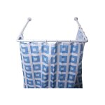 Barre tringle pour rideau de douche d'angle modulable  fixer en alu 80x80x80cm blanc msv