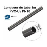 Zenlys - barre tuyau rigide tube pvc pression pn16 50mm : longueur 1m Zenlys - barre tuyau rigide tube pvc pression pn16 50mm : longueur 1m
