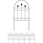 Relaxdays - barri�re de jardin, m�tal (fer), � planter, feuilles d�coratives, 6 �l�ments chacun h x l ...
