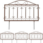 Barri�re de jardin, m�tal, � planter, vintage, 4 �l�ments chacun hl 46 x 57 cm (avec charni�res), marron ...