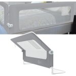 Barri�re de lit 200cm avec poches de rangement, barri�re de s�curit� r�glable en hauteur et pliable pour ...