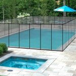 Barri�re de piscine, 360 x 125 cm barri�re de protection piscine, module 3. 6m en aluminium noir - costway ...