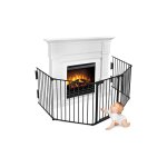 Naizy - barrire de protection de chemine de 300 cm - noir