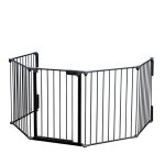Wiltec barrire de protection chemine xl ? 3100 x 650 x 750 mm ? noir ? avec fixation murale et 5 lments ...