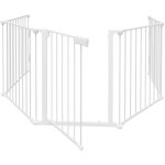 Barrière de sécurité avec 5 pans blanc pour bébé animaux enfant grille de protection cheminée pare - ... Barrière de sécurité avec 5 pans blanc pour bébé animaux enfant grille de protection cheminée pare - ...