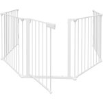 Swanew - barrire de scurit avec 5 pans blanc pour bb animaux enfant grille de protection chemine ...
