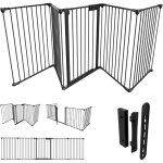 Swanew - barrire de scurit avec 5 pans noir pour bb animaux enfant grille de barriere de securite ...