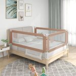 Vidaxl - barrire de scurit de lit d'enfant taupe 100x25 cm tissu
