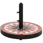 Base de parasol terre cuite et blanc rond 12 kg vidaxl
