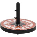 Base de parasol terre cuite et blanc rond 12 kg vidaxl