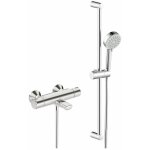 Hansa - basic - colonne de douche avec mitigeur de baignoire thermostatique, 3 jets, chrom 55162131