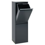Basic poubelle de recyclage en acier, poubelle de tri s�lectif, 2 seaux, 2 x 17l (34l), anthracite cr204 ...