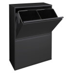 Basic poubelle de recyclage en acier, poubelle de tri s�lectif, 4 seaux, 4 x 17l (68l), noir cr606 - ...