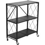 Basike - meuble de rangement avec roulettes - desserte - 3 tagres - meuble pliant