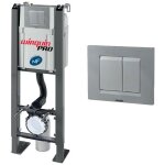 Wc suspendu universel chrono sans plaque de commande wirquin 55720181, gris