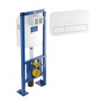 Bti - support autoportant wc villeroy et boch viconnect avec plaque blanche