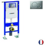 Bati support wc geberit duofix autoportant, sigma 112 cm + plaque sigma01 chrom brillant