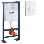Bati support pour wc solido avec plaque de dclenchement blanche - grohe
