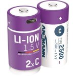 Ansmann lr15 usb - c pile rechargeable lr14 (c) li - ion 2500 mah 1. 5 v 2 pc(s) c665892