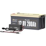 Power queen - batterie lithium 12v200ah plus 2560wh rechargeable lifepo4 + 14, 6v 20a chargeur de batterie ...