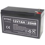 Batterie plomb - acide v - tac 12 v 7 ah t1 pour alarmes, vidosurveillance et onduleurs 151 x 65 x 94 ...