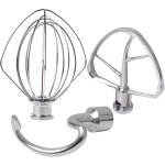 Batteur en acier inoxydable compatible avec, ensemble de fouet, crochet ptrisseur et batteur plat, compatible ...