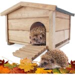 Abri cabane mangeoire hrisson refuge xtrieur robuste en bois massif de haute qualit hibernation hiver'323 ...