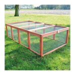 Bb - loisir ? clapier lapins rabbit run ext�rieur ? enclos en bois trait� 100 x 181 x 48 cm ? s�curis� ...